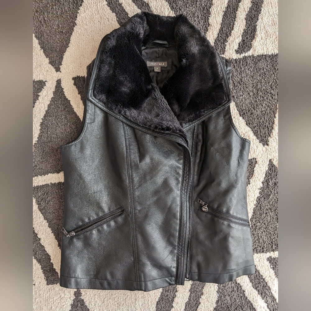 Faux leather vest